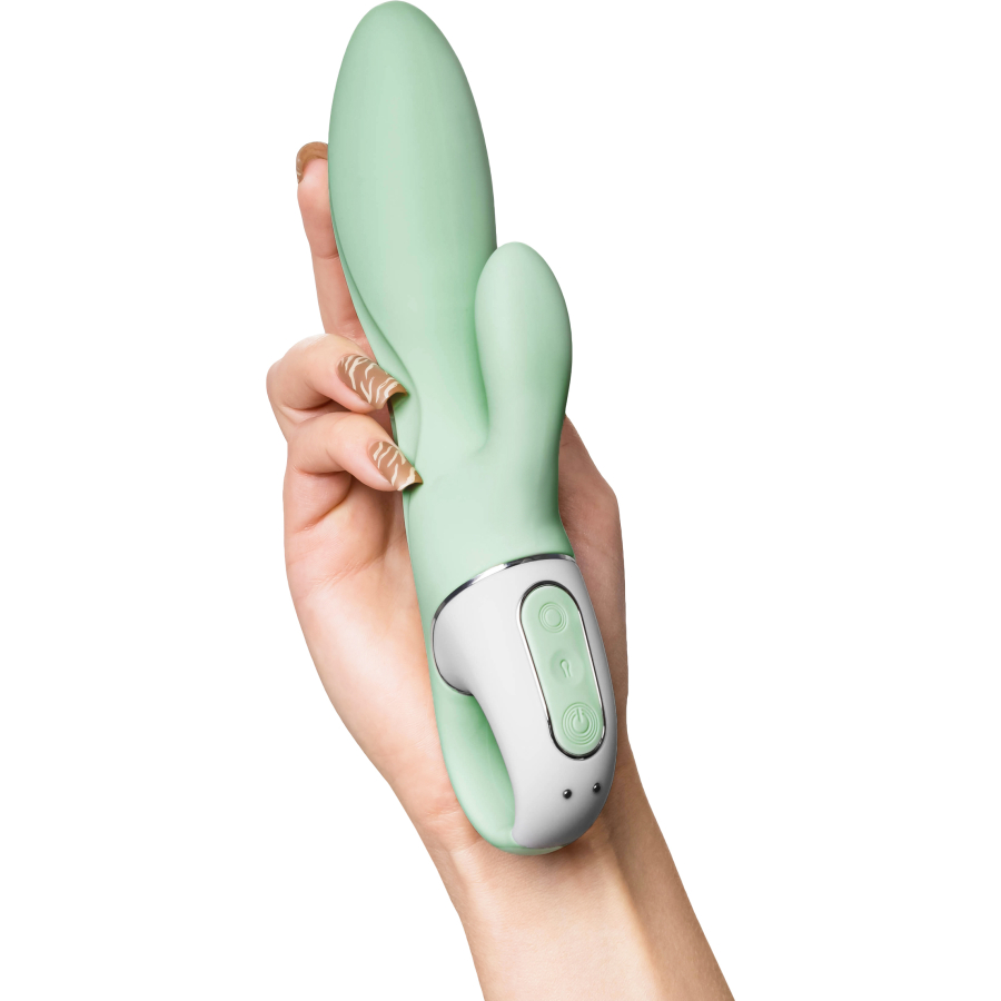 Satisfyer Air Pump Banny 5 Anal Vibratör, Silikon, yeşil, 15 cm