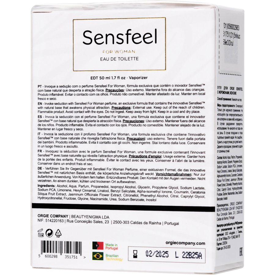 ORGIE SENSFEEL For Woman Feromonlu Parfüm, kadınlar için, 50 ml
