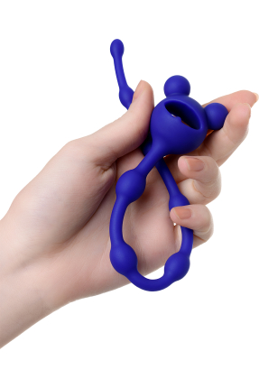 ToDo by Toyfa Froggy anal Zinciri, silikon, mavi, 27,4 cm, Ø 1,4 cm