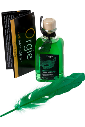 ORGIE Lips Tatlı Oyun Seti (Öpüşme Masaj Yağı), elma, 100 ml