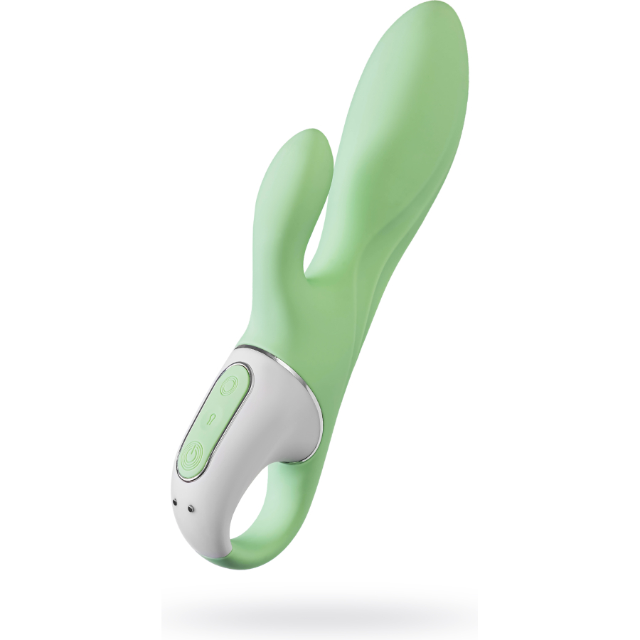 Satisfyer Air Pump Banny 5 Anal Vibratör, Silikon, yeşil, 15 cm