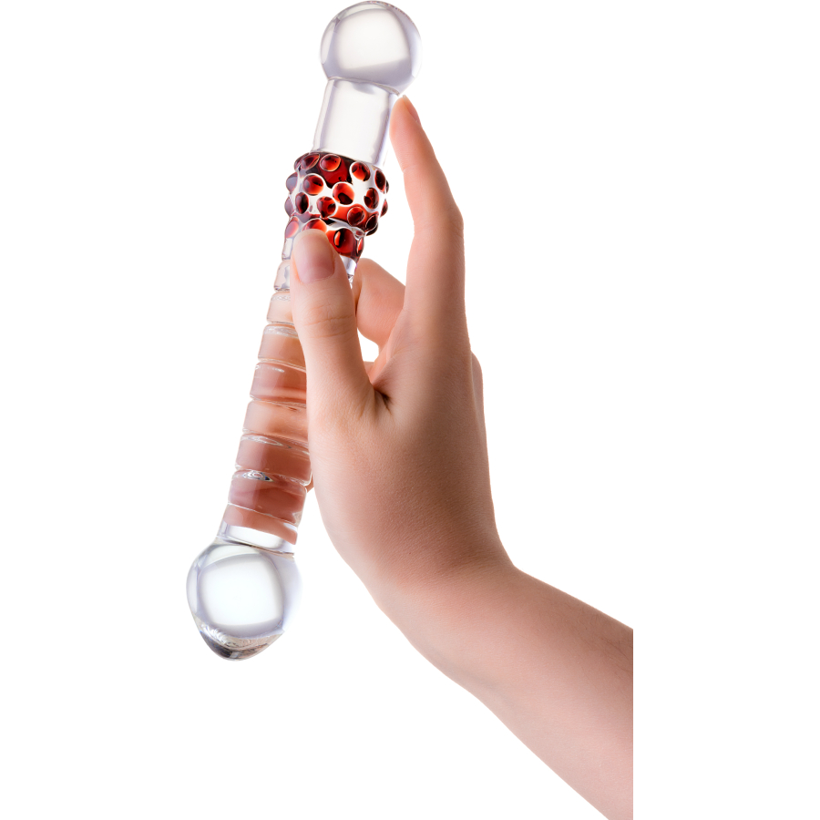 Çift Taraflı Cam Dildo, 22 cm