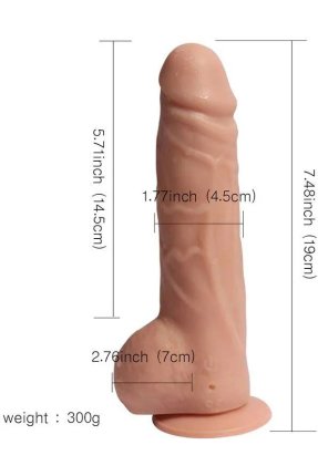 Big Detective Şarjlı Uzaktan Kumandalı Titreşimli Gerçekçi Dildo 19 cm