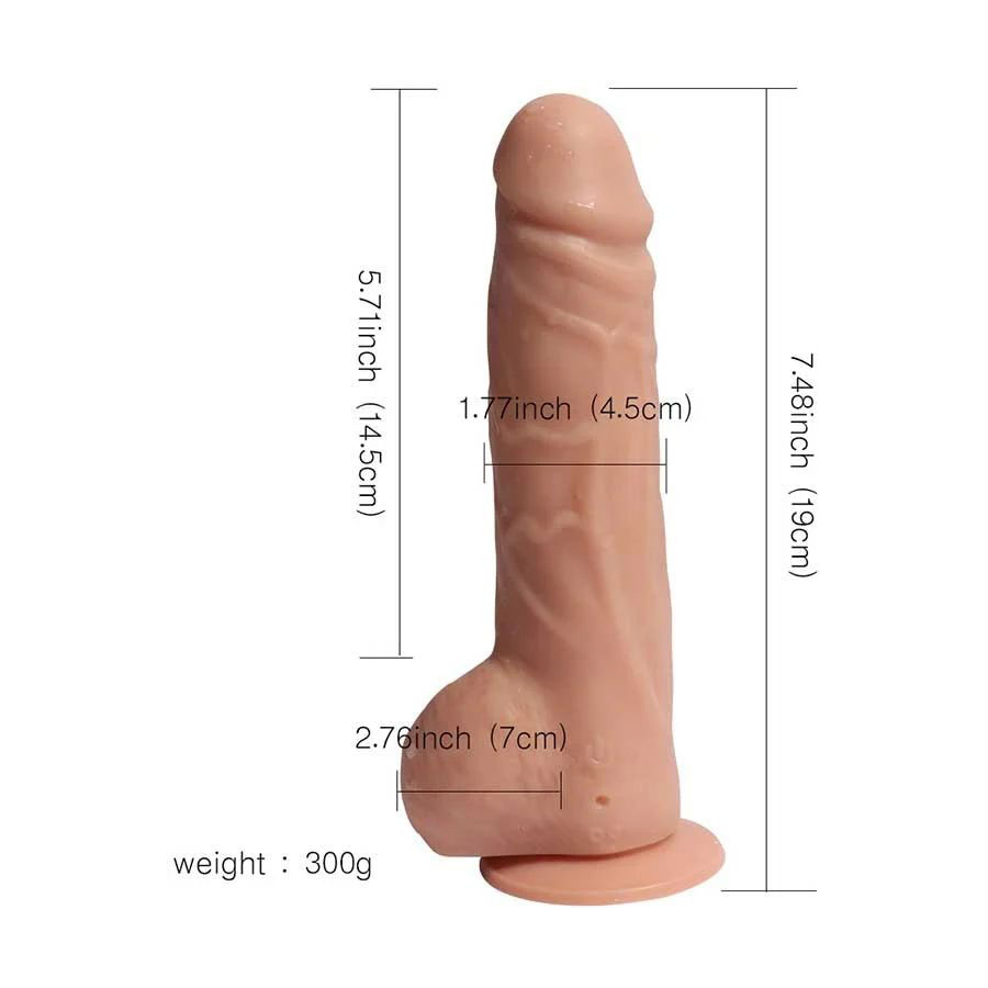 Big Detective Şarjlı Uzaktan Kumandalı Titreşimli Gerçekçi Dildo 19 cm