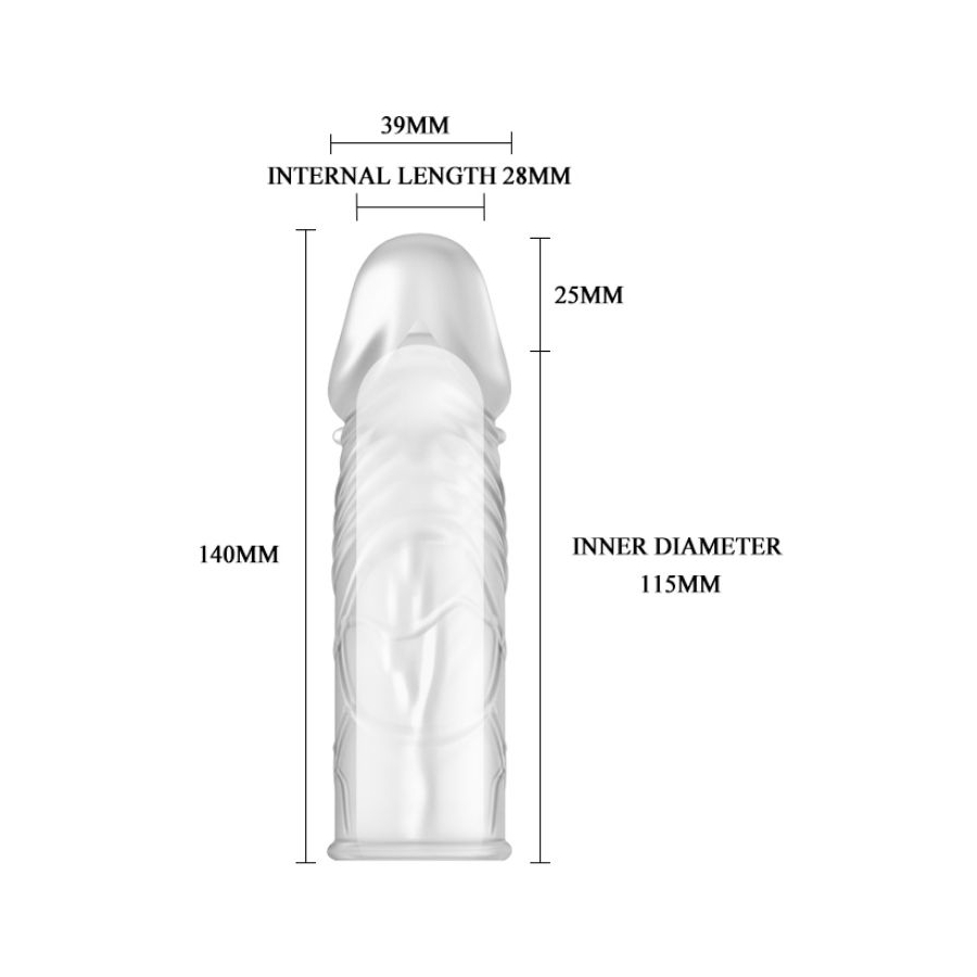 14cm Saydam 2,5cm Dolgulu Penis Kılıfı