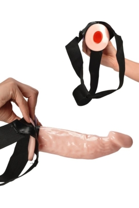 18cm Belden Bağlamalı İçi Boş Strapon Penis