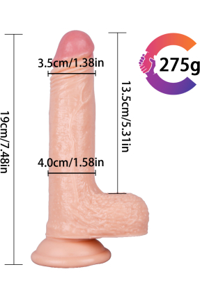 19CM Skin Tone Suction Cup Dildo