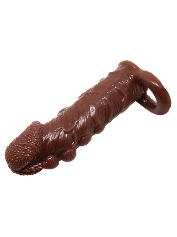 3 cm Uzatmalı Damarlı Penis Kılıfı Esmer 4 3 cm Uzatmalı Damarlı Penis Kılıfı Esmer görsel 4