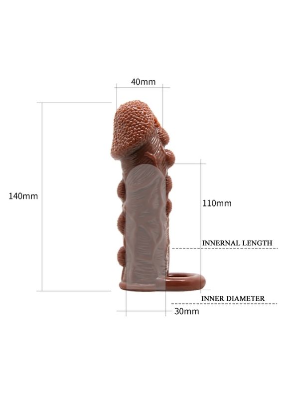 3 cm Uzatmalı Damarlı Penis Kılıfı Esmer 5 3 cm Uzatmalı Damarlı Penis Kılıfı Esmer görsel 5