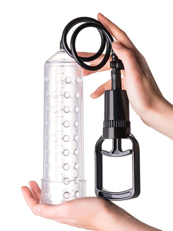 3 halkalı penis pompası TPE transparan 23,5 cm
