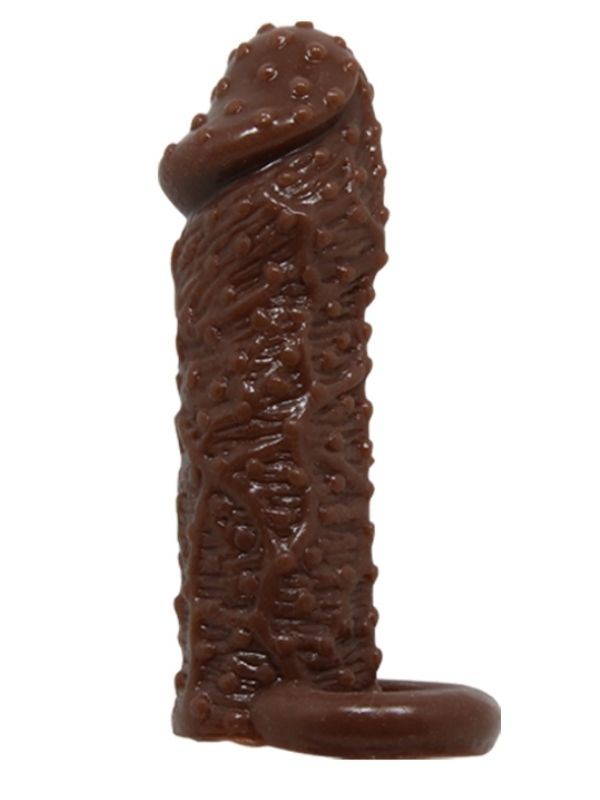 4 cm Uzatmalı Damarlı Penis Kılıfı Esmer