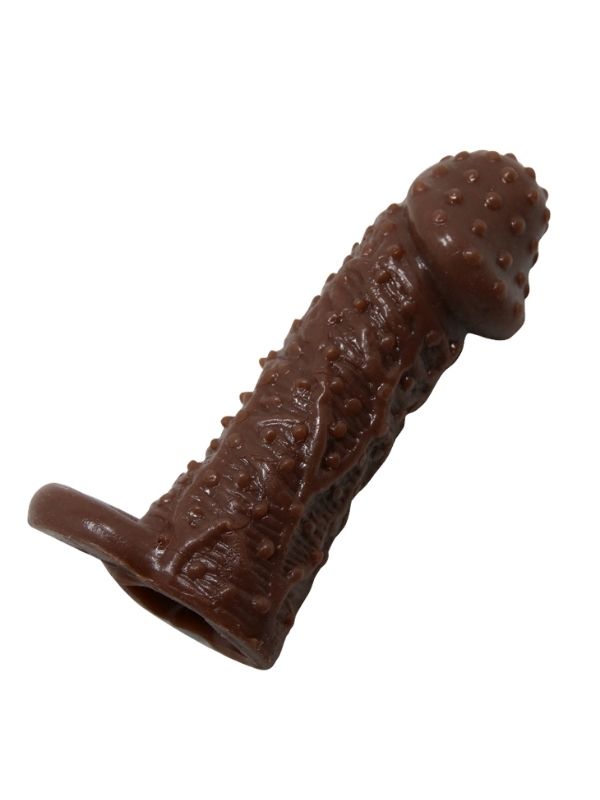 4 cm Uzatmalı Damarlı Penis Kılıfı Esmer