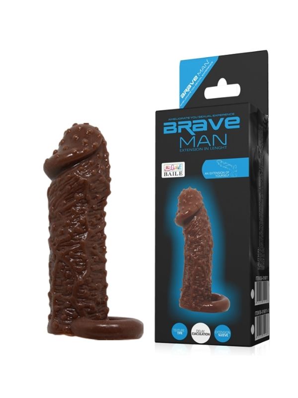 4 cm Uzatmalı Damarlı Penis Kılıfı Esmer