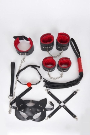 8 Parçalı Kırmızı Fetiş Set