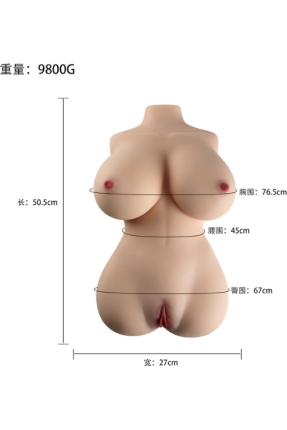 9.8KG Ultra Gerçekçi Büyük Göğüslü Yarım Vücut Mastürbatör