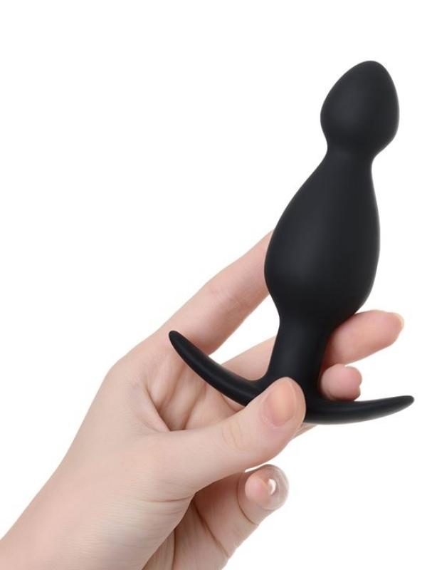 Anal Plug boyut M silikon siyah 11,5 cm