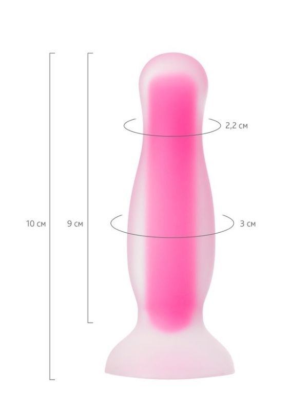 Beyond Cain Glow Gece Parlayan Anal Plug , Silikon, Şeffaf, 10 cm