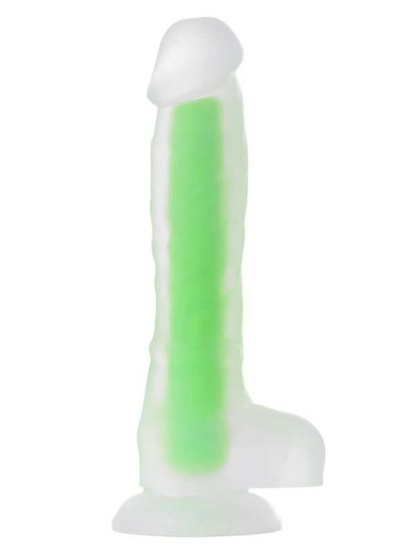 Beyond Clark Glow Gece Parlayan Yeşil Dildo Silikon Şeffaf 22 cm
