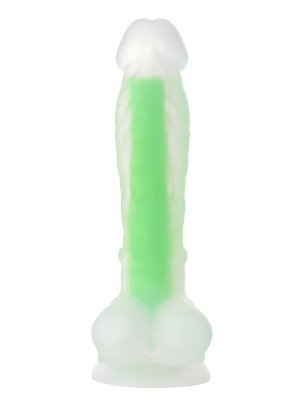 Beyond Clark Glow Gece Parlayan Yeşil Dildo Silikon Şeffaf 22 cm