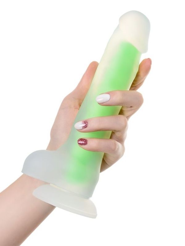 Beyond Clark Glow Gece Parlayan Yeşil Dildo Silikon Şeffaf 22 cm