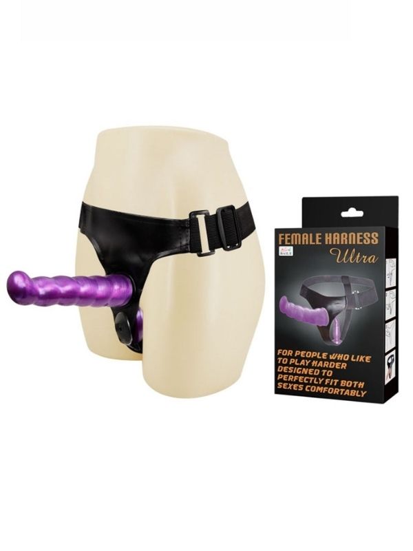 Çift Girişli Straplon Belden Bağlamalı Dildo