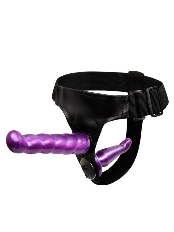 Çift Girişli Straplon Belden Bağlamalı Dildo