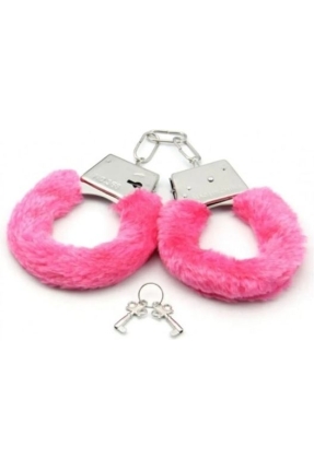 Fetiş Fantezi Pembe Peluşlu Metal Kelepçe
