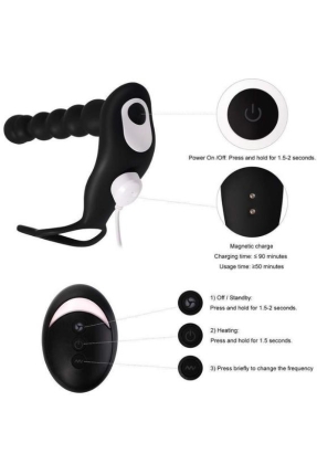 Isıtmalı Penis Halkalı Anal Prostat Vibratör