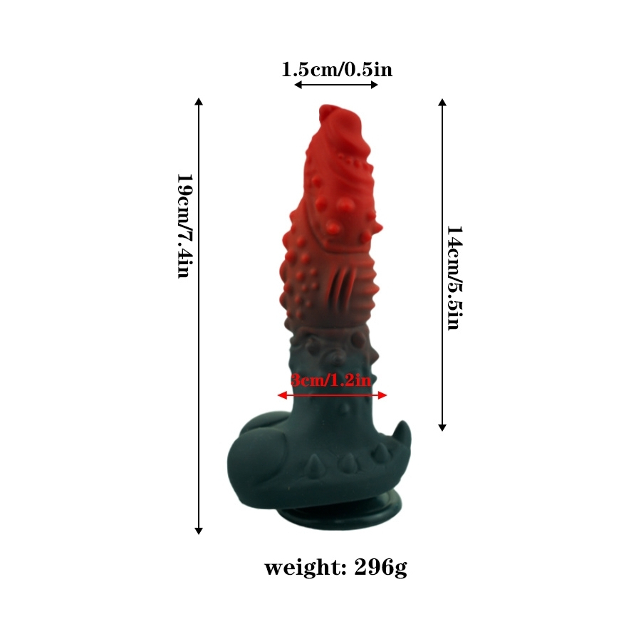 Kırmızı Siyah Canavar Dildo