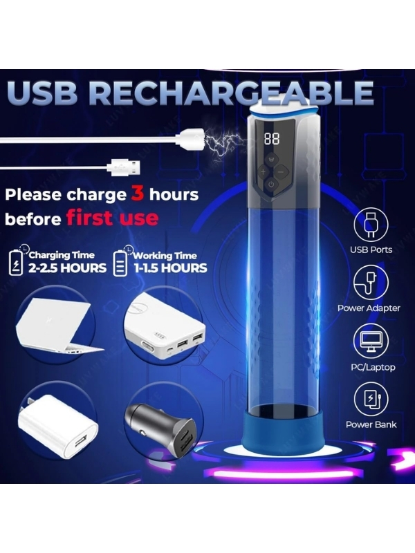 Otomatik Göstergeli RGB Işıklı Penis Pompası