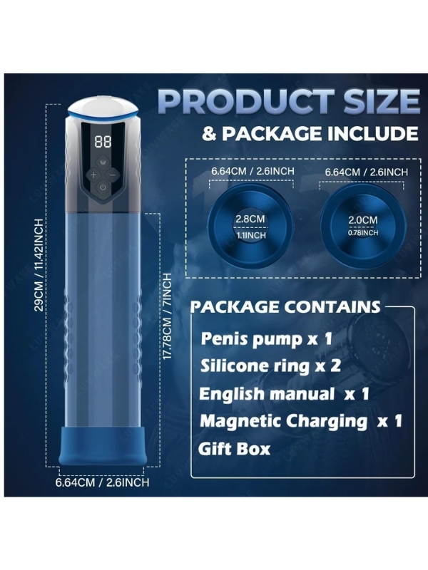 Otomatik Göstergeli RGB Işıklı Penis Pompası