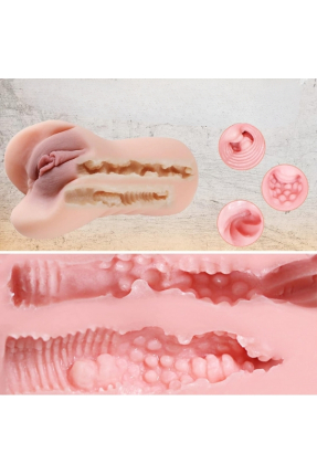 Ultra Realistic Dual Entry Artificial Vagina Anal Vaginal Masturbator