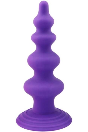 Vantuzlu Boğumlu Silikon Anal Plug Mor