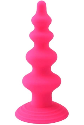 Vantuzlu Boğumlu Silikon Anal Plug Pembe görsel 1
