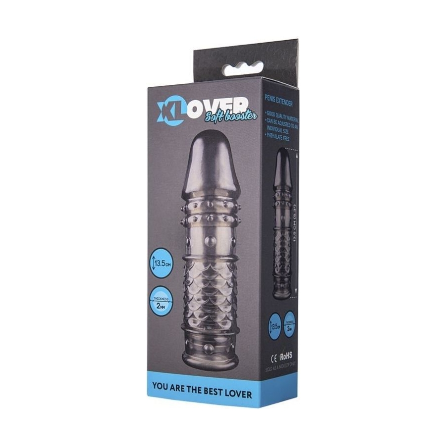 XLover Penis Kılıfı TPE Siyah Şeffaf 13,5 cm