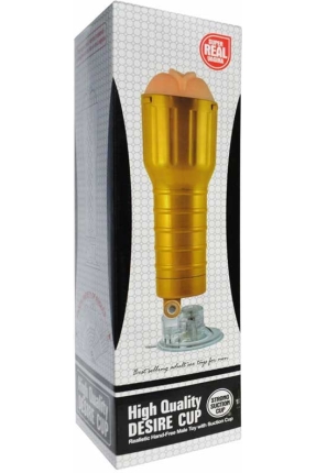 Desire Cup Lantern-Type Suction Cup Artificial Vagina Masturbator - Gold