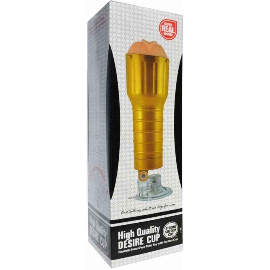 Desire Cup Fener Tipi Vantuzlu Suni Vajina Mastürbatör – Altın