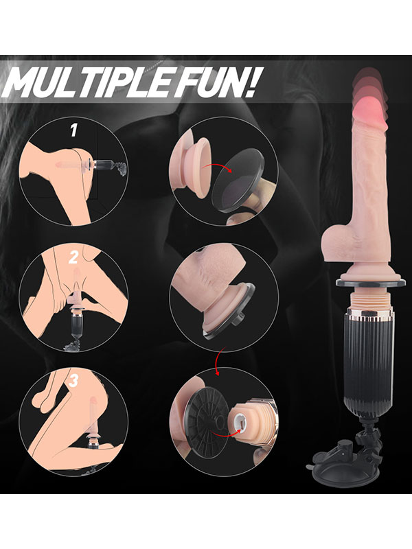 Gatling İleri Geri Hareketli Vantuzlu Şarjlı Seks Makinesi