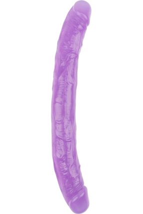 Hi-Rubber Şeffaf Jel Çift Taraflı Dildo – 32.5cm Mor