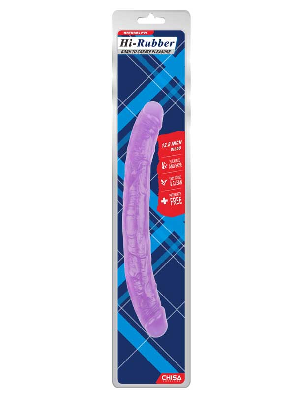 Hi-Rubber Şeffaf Jel Çift Taraflı Dildo - 32.5cm Mor 2 Hi-Rubber Şeffaf Jel Çift Taraflı Dildo – 32.5cm Mor görsel 2