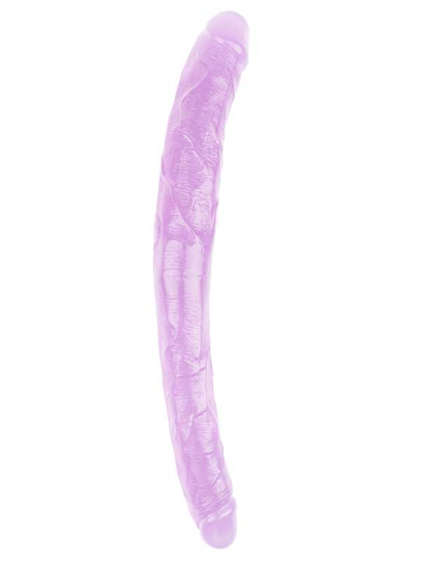 Hi-Rubber Şeffaf Jel Çift Taraflı Dildo – 45cm Mor