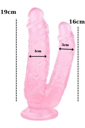 Noctis 19cm Pembe Çiftli Dildo No:76
