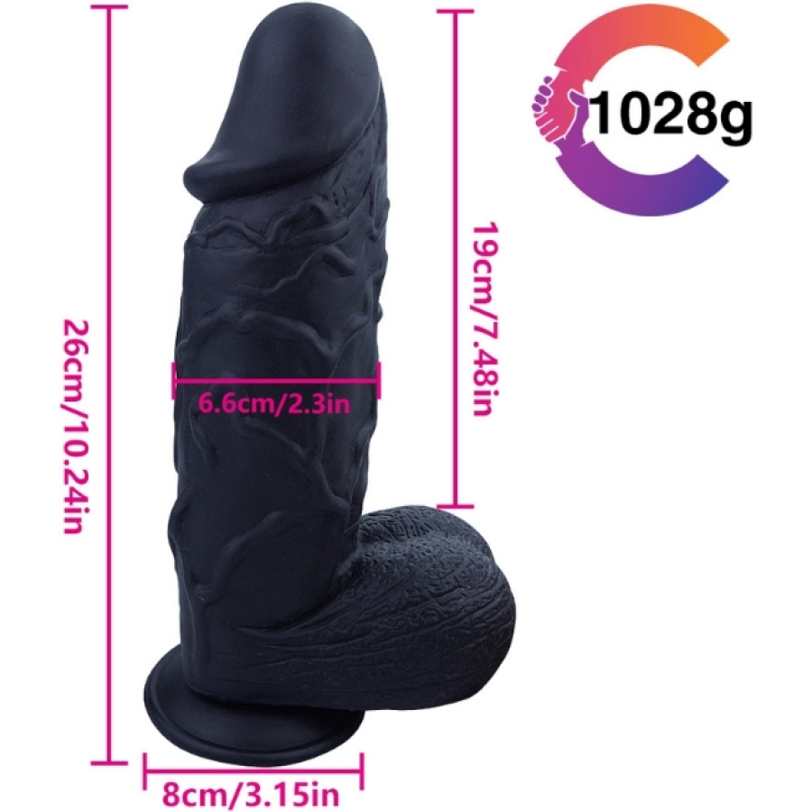 Noctis 26cm Siyah Realistik Dildo