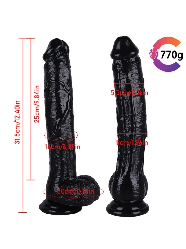 Noctis 31,5cm Siyah Realistik Dildo