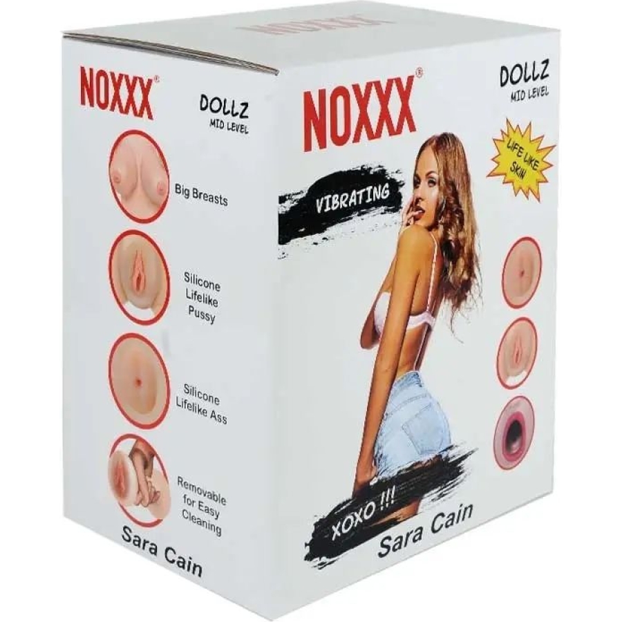 Noxx Sara Cain 3D Yüzlü Reslistik Vajina Anüslü 3 İşlevli Şişme Kadın