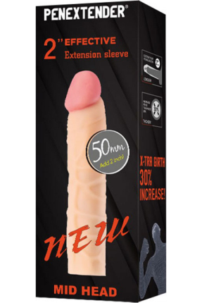 Penextender Mid Head 50mm Dolgulu Penis Kılıfı