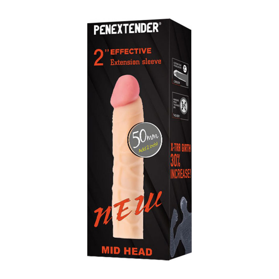 Penextender Mid Head 50mm Dolgulu Penis Kılıfı