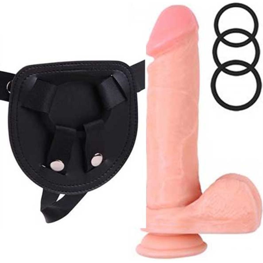 R.G.B Belden Bağlamalı 21.5cm Protez Penis ve Kemeri