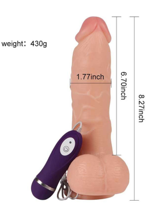 Shequ Adam Vibrating Realistic Suction Cup Vibrating Dildo 21 cm