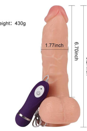 Shequ Adam Vibrating Realistic Suction Cup Vibrating Dildo 21 cm